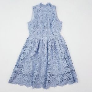 J.O.A. Los Angeles Light Blue Lace Dress Medium
